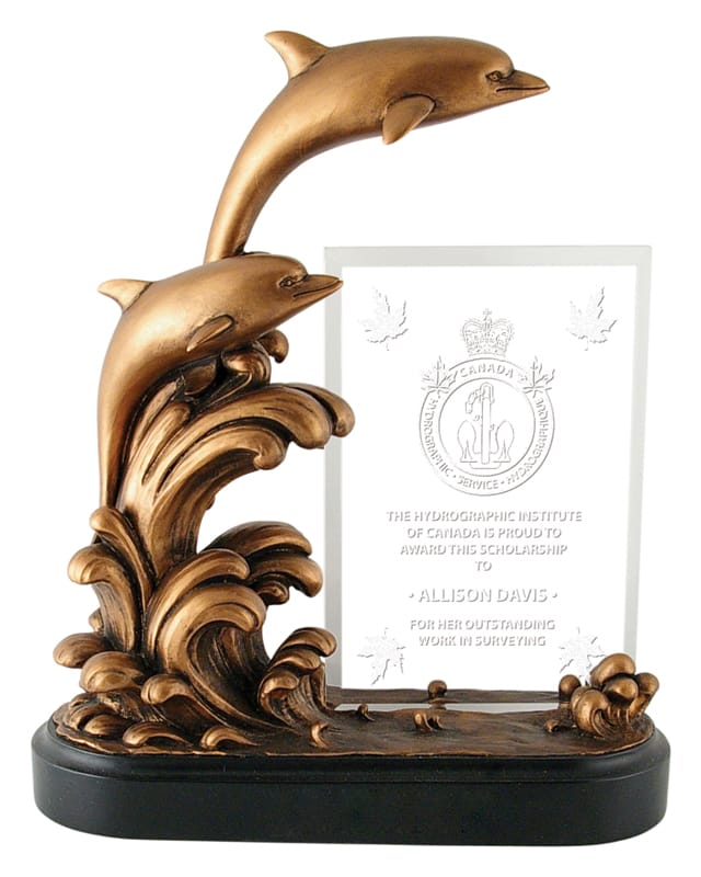 Dolphin w/Acrylic Plate (A61819) Acrylic Award PDU
