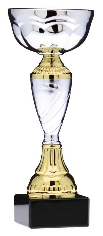 Economy Trophy Cup with Radiance Riser in Silver/Gold – view 2