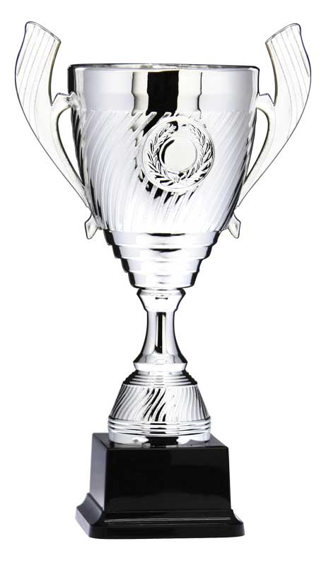 Plastic Silver Trophy Cup with 2