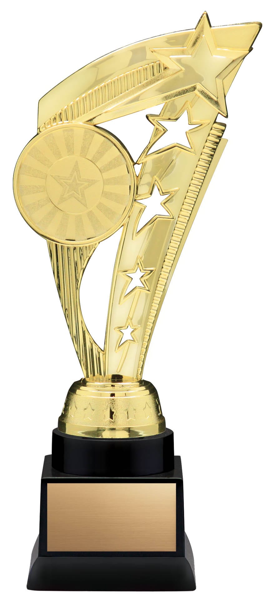 Energy Series Gold Insert Trophy with Stars on Black Base, 9 1/2