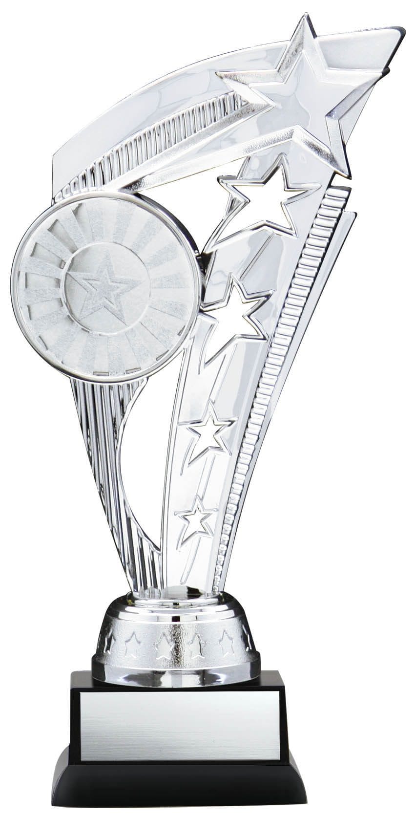 Energy Series Silver Insert Trophy with Stars on Black Base, 8 1/2