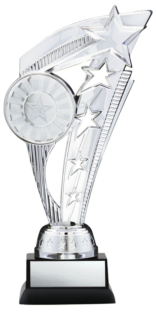 Energy Series Silver Insert Trophy with Stars on Black Base, 8 1/2