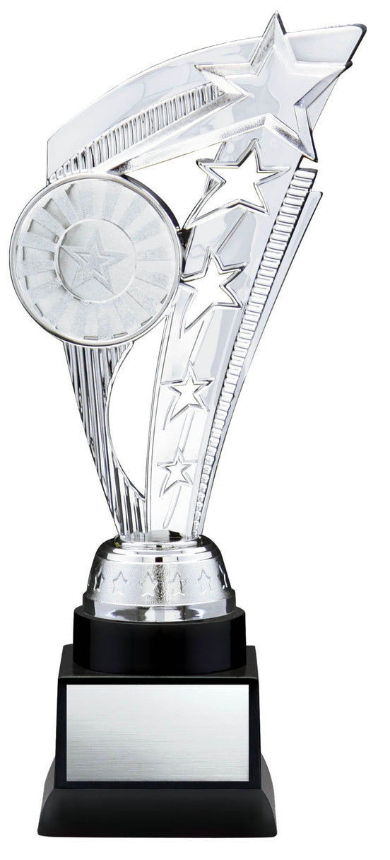 Energy Series Silver Insert Trophy with Stars on Black Base, 9 1/2