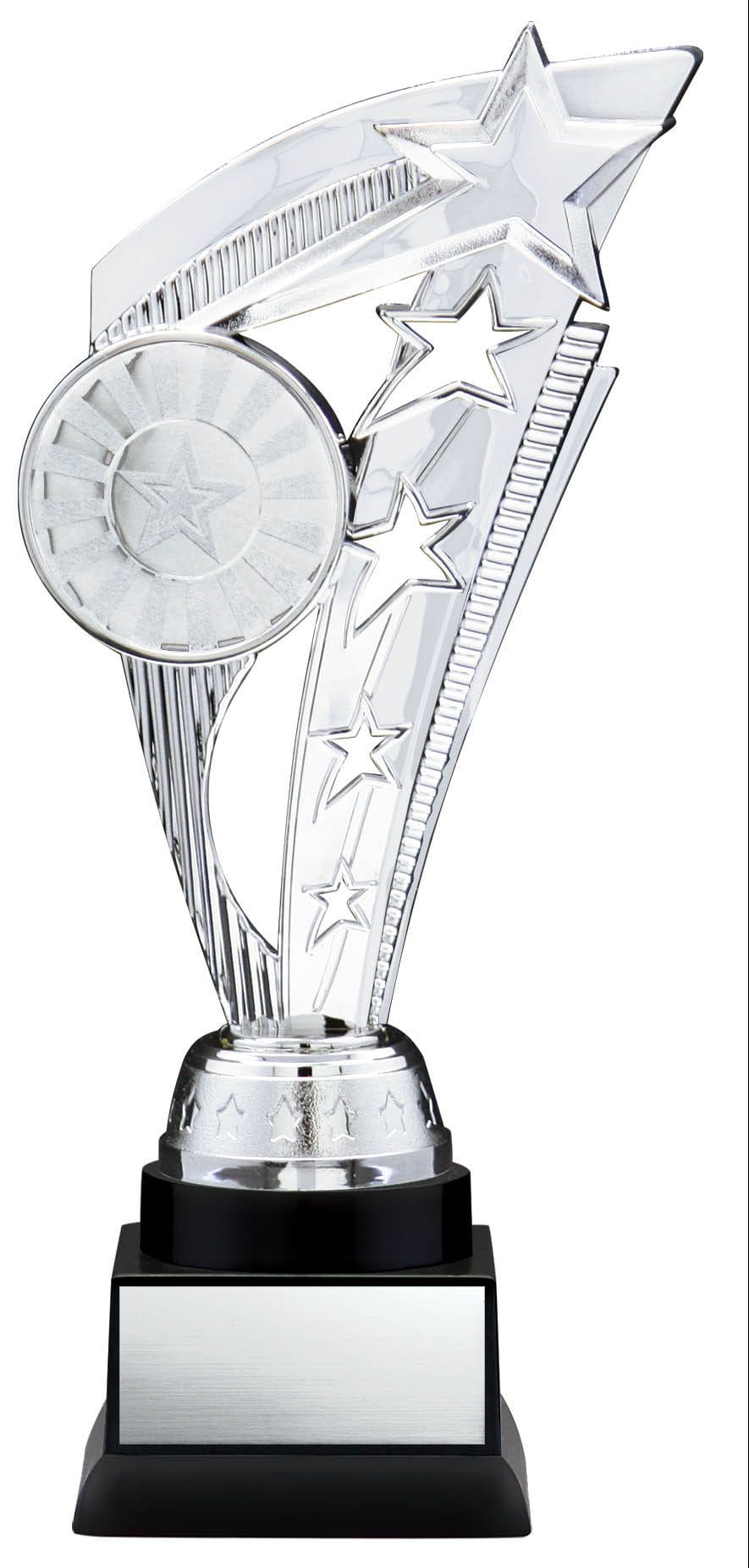 Energy Series Silver Insert Trophy with Stars on Black Base, 9