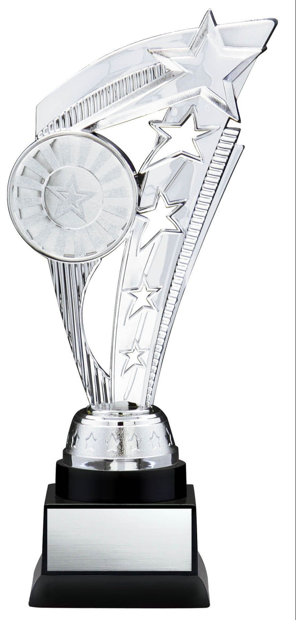 Energy Series Silver Insert Trophy with Stars on Black Base, 9