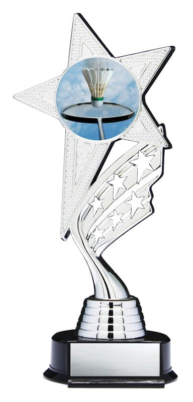 Helix Series Badminton Trophy with Stars, 8 1/2
