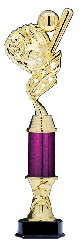 Helix Series Gold Baseball Trophy with Stars Column, 14