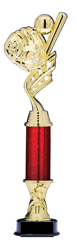 Helix Series Gold Baseball Trophy with Stars Column, 15