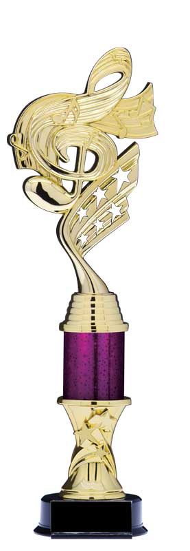 Helix Gold Music Trophy with Star Riser and Star Column, 13