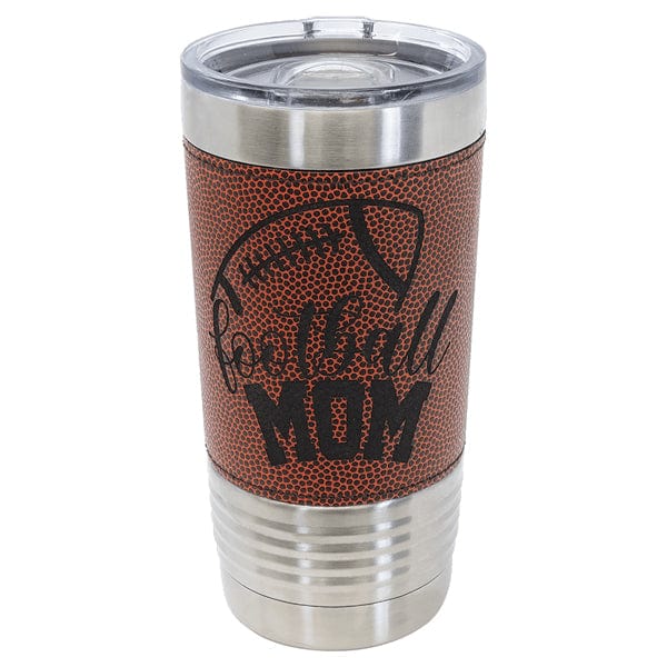 Personalized football leatherette Polar Camel tumbler 20 oz