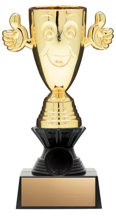 3-D Nexus Twister Gold Cup on Small Black Base, 7.5