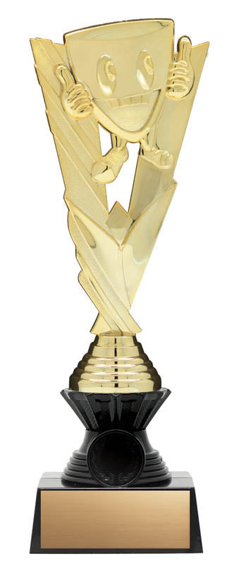 Cup Figure on Black Riser, Victory Series, Gold, 10.5