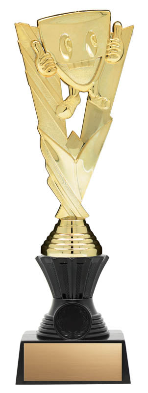 Cup Figure on Black Riser, Victory Series, Gold, 11