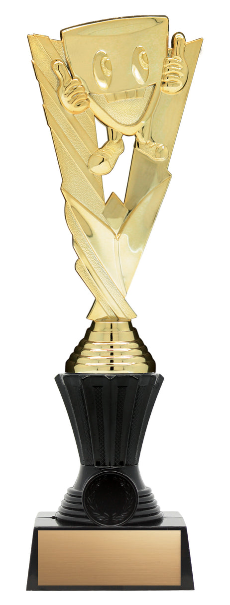 Cup Figure on Black Riser, Victory Series, Gold, 11.75