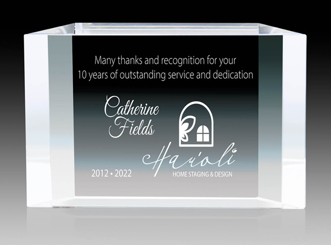 Regal Series Crystal Trapezoid Clear Crystal Award – view 2