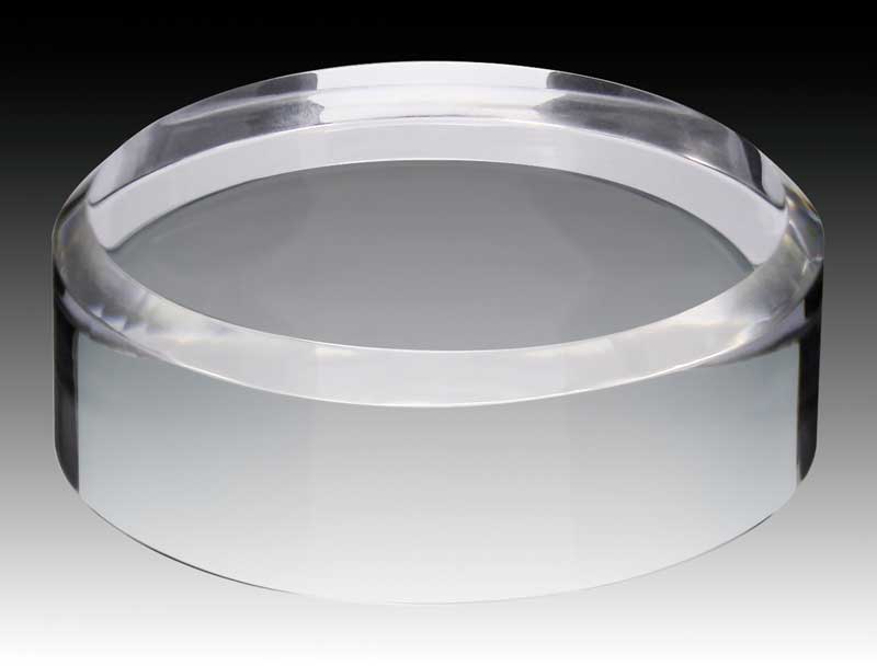 Crystal Paperweight, Round with Bevel – main view