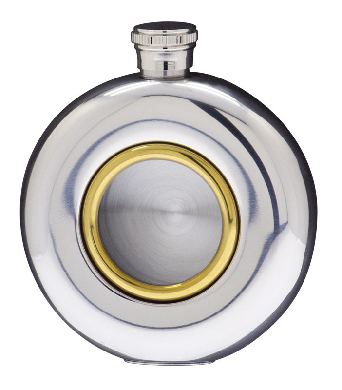 5 oz Flask, Stainless Steel Round with Glass Window – view 2