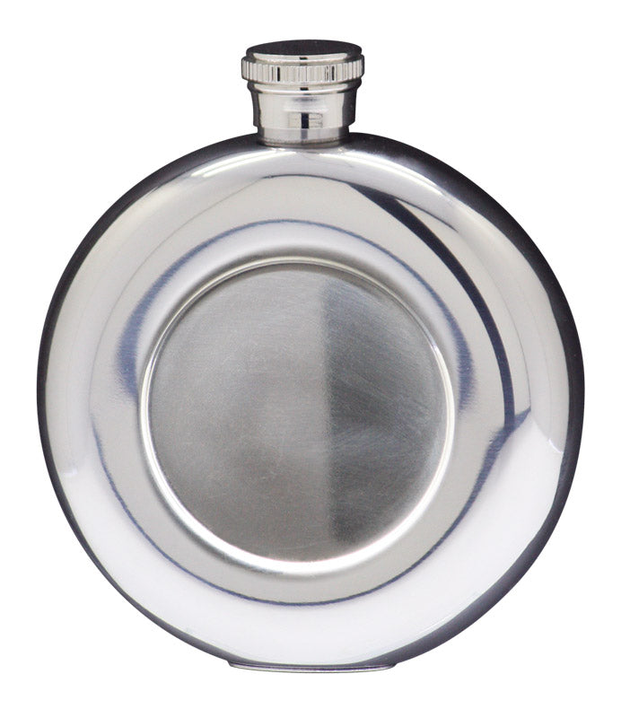 5 oz Flask, Stainless Steel Round with Glass Window – main view