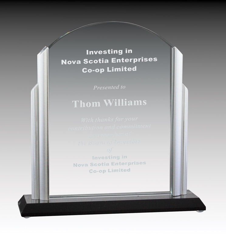 Glass Curve with aluminum uprights, 7