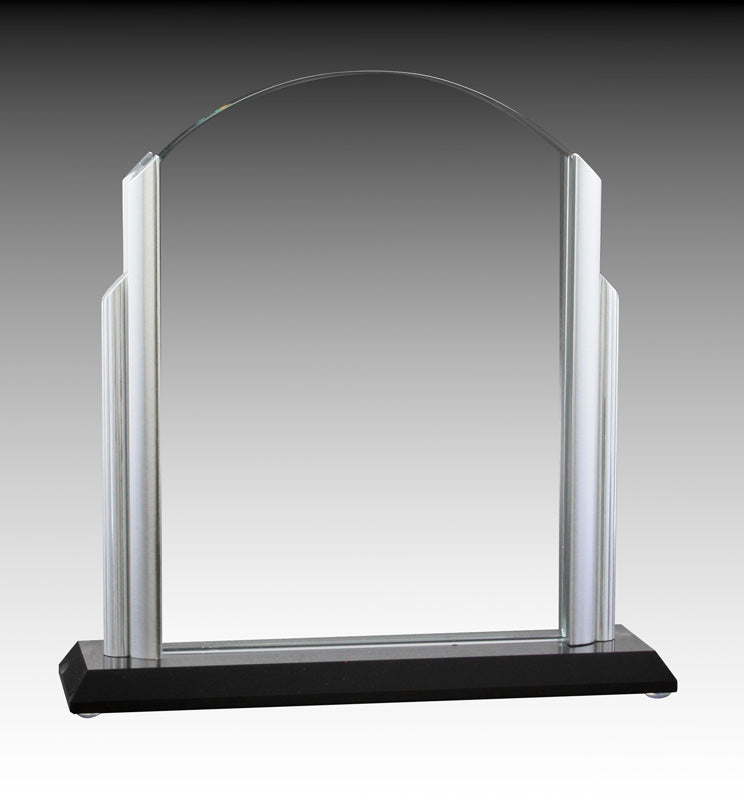 Glass Curve with aluminum uprights, 7