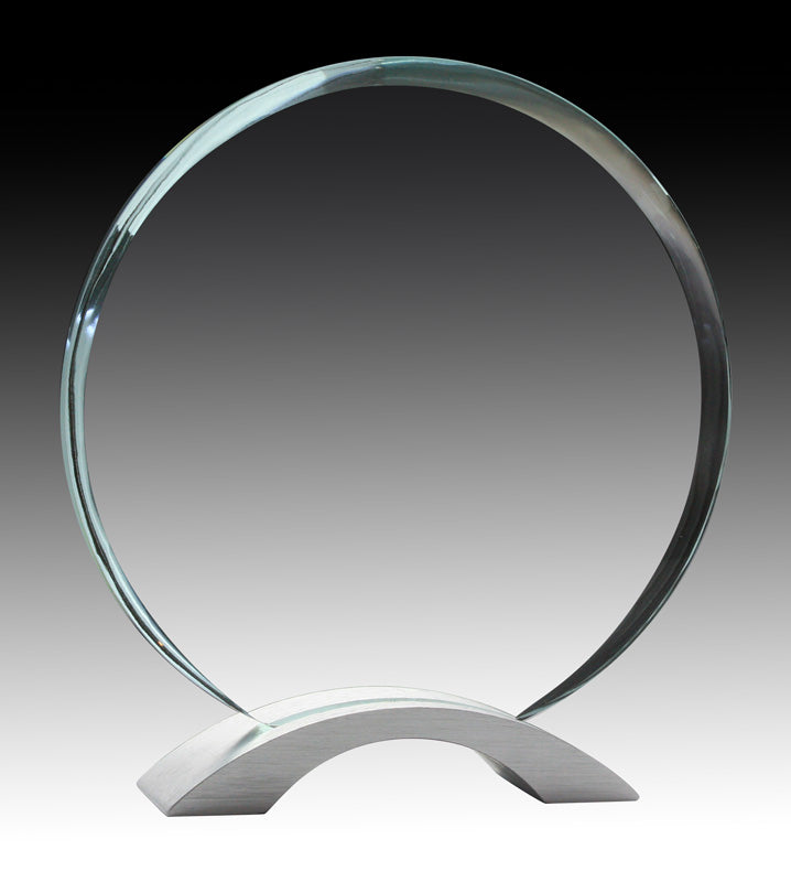Prism Series Glass Circle on Brushed Silver Base – main view
