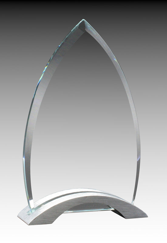 Prism Series Glass Arrowhead on Brushed Silver Base – main view