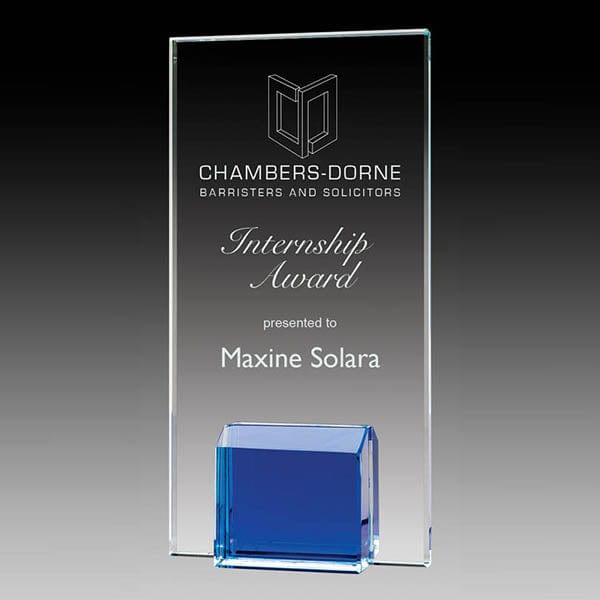 Glass Award - Gemstone Blue Block (A3508) 7