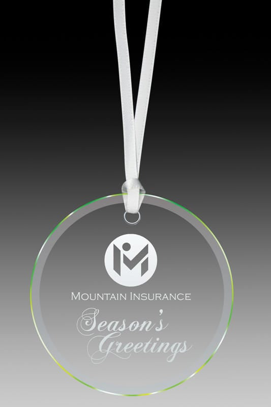 Glass Ornament Clear Round W Bevel 3 1/4