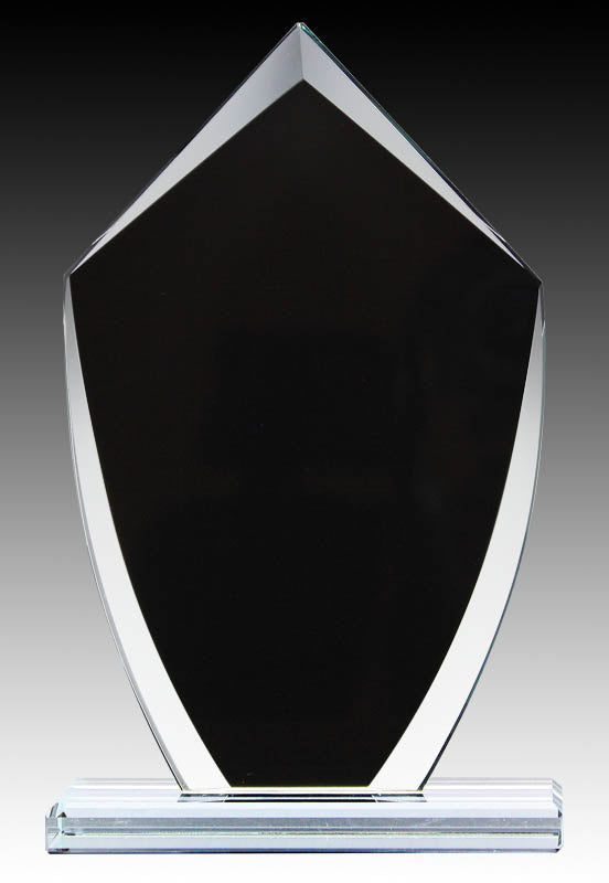 Onyx Series Clear/Black Shield Glass Award – Screen – main view