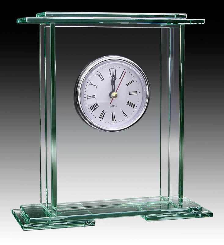 Glass Clock Jade Layered, 6.75