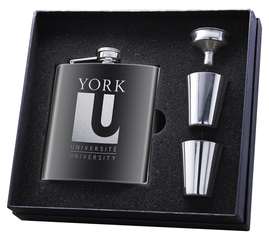 6 OZ Flask Gift SET Gunmetal Finish