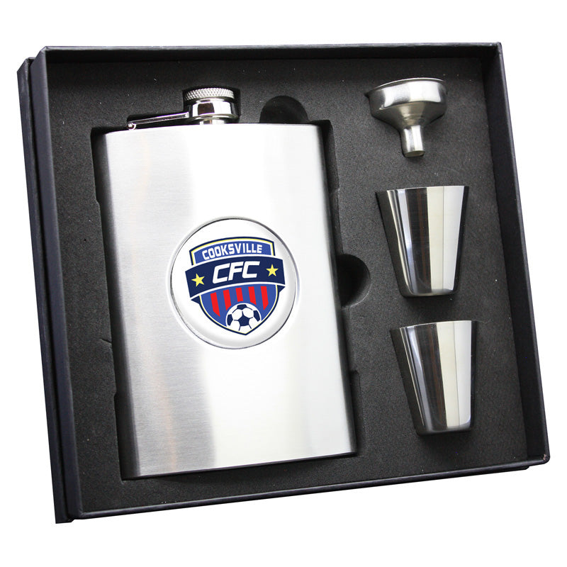 8 OZ Flask Gift SET SS Finish W Insert