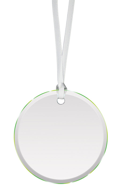 Glass Ornament Clear Round W Bevel 3.25