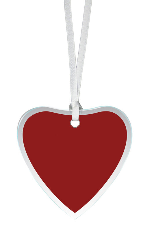 Glass Ornament Red Heart W Bevel 3.25
