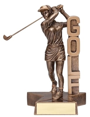 Golf Trophy - Billboard FEMALE Golfer (A2565) 10