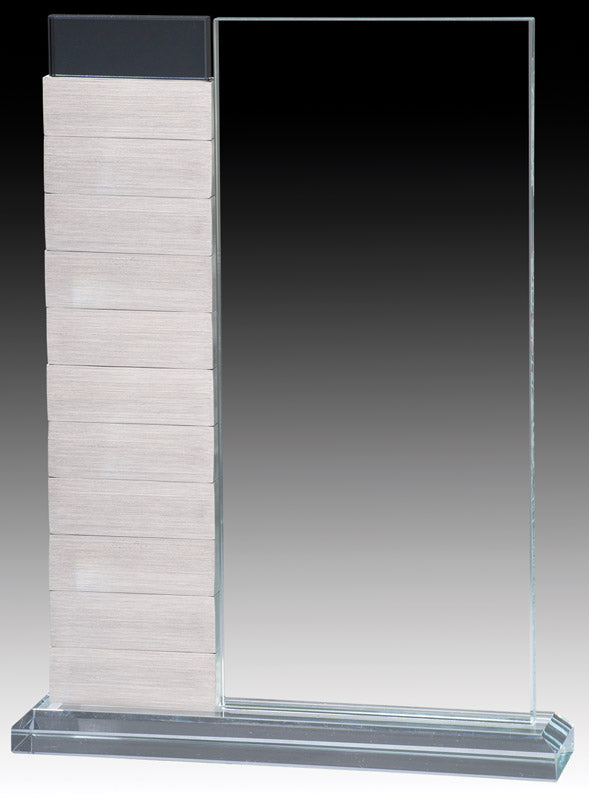 Annual Clear Glass Plaque on Base, Tall with 12 Plates 10