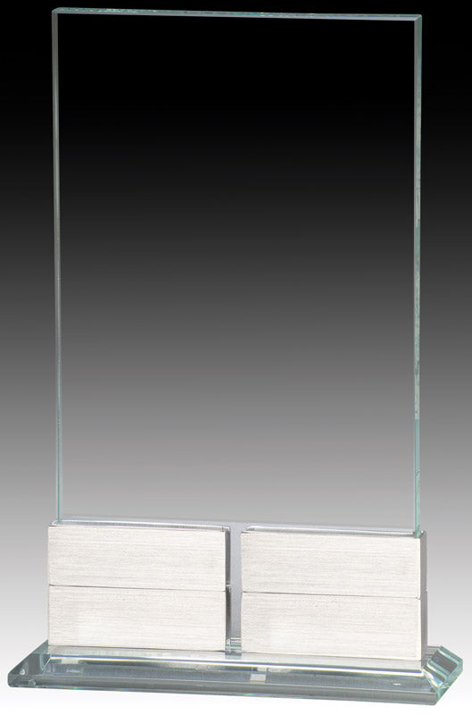 Annual Clear Glass Plaque on Base, 4 Plates 8.5