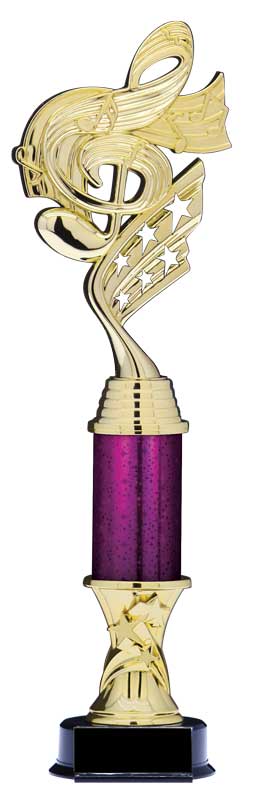 Helix Gold Music Trophy with Star Riser and Star Column, 14