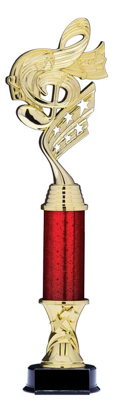 Helix Gold Music Trophy with Star Riser and Star Column, 15