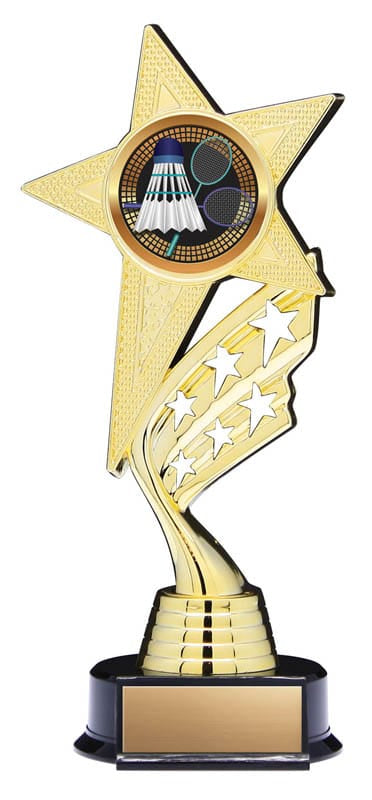 Helix Series Badminton Trophy with Stars, 8 1/2