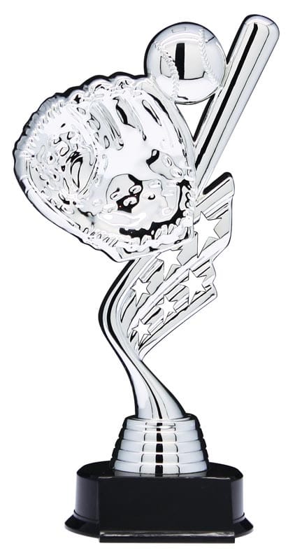 Helix Series Baseball Trophy with Stars, Sculpted Figure, 8 1/2