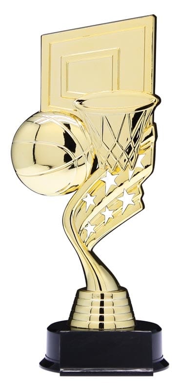 Helix Series Basketball Trophy with Stars, Sculpted Figure, 8 1/2