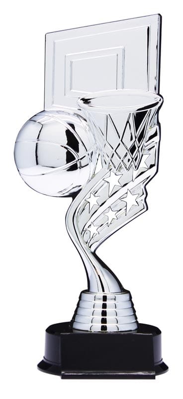 Helix Series Basketball Trophy with Stars, Sculpted Figure, 8 1/2
