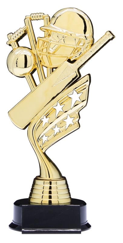 Helix Series Cricket Trophy with Stars, 8 1/2