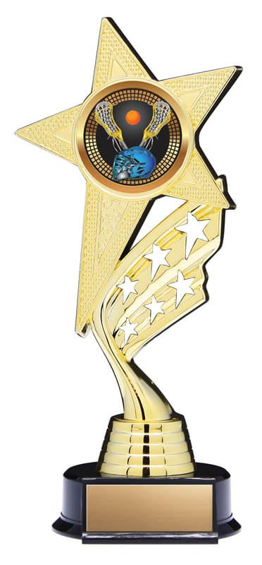 Helix Series Lacrosse Trophy with Stars, 8 1/2