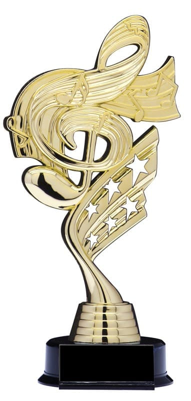 Helix Series Music Trophy with Stars, Sculpted Figure, 8 1/2