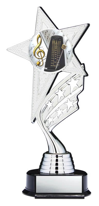 Helix Series Music Trophy with Stars, Star Figure with Colour Insert, 8 1/2