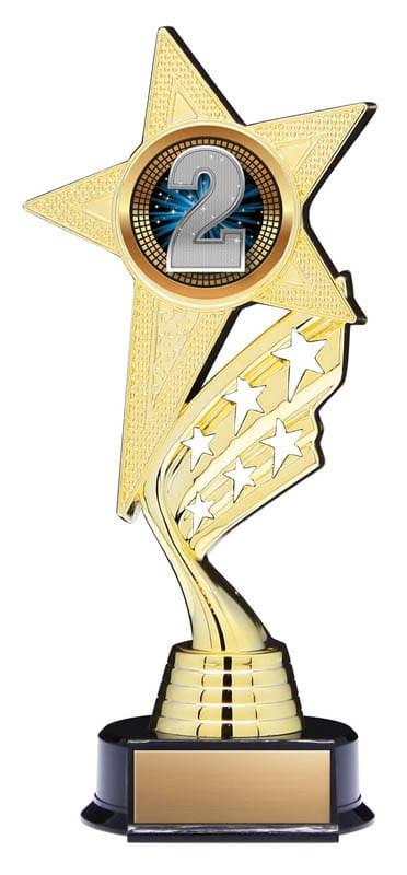 Helix Series Second Place Trophy with Stars, 8 1/2