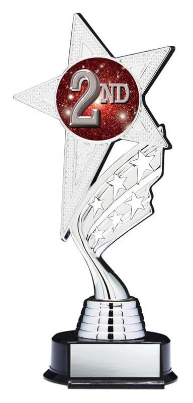 Helix Series Second Place Trophy with Stars, 8 1/2