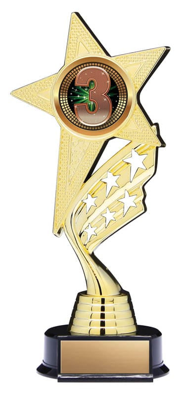 Helix Series Third Place Trophy with Stars, 8 1/2